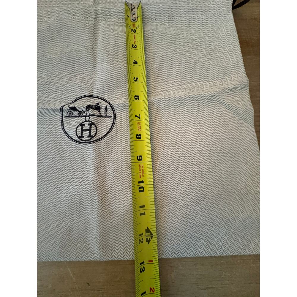 Set of 2 Hermès Drawstring Dustbags Bags Beige Dust 16"x13" Accessories w logo - Picture 6 of 7